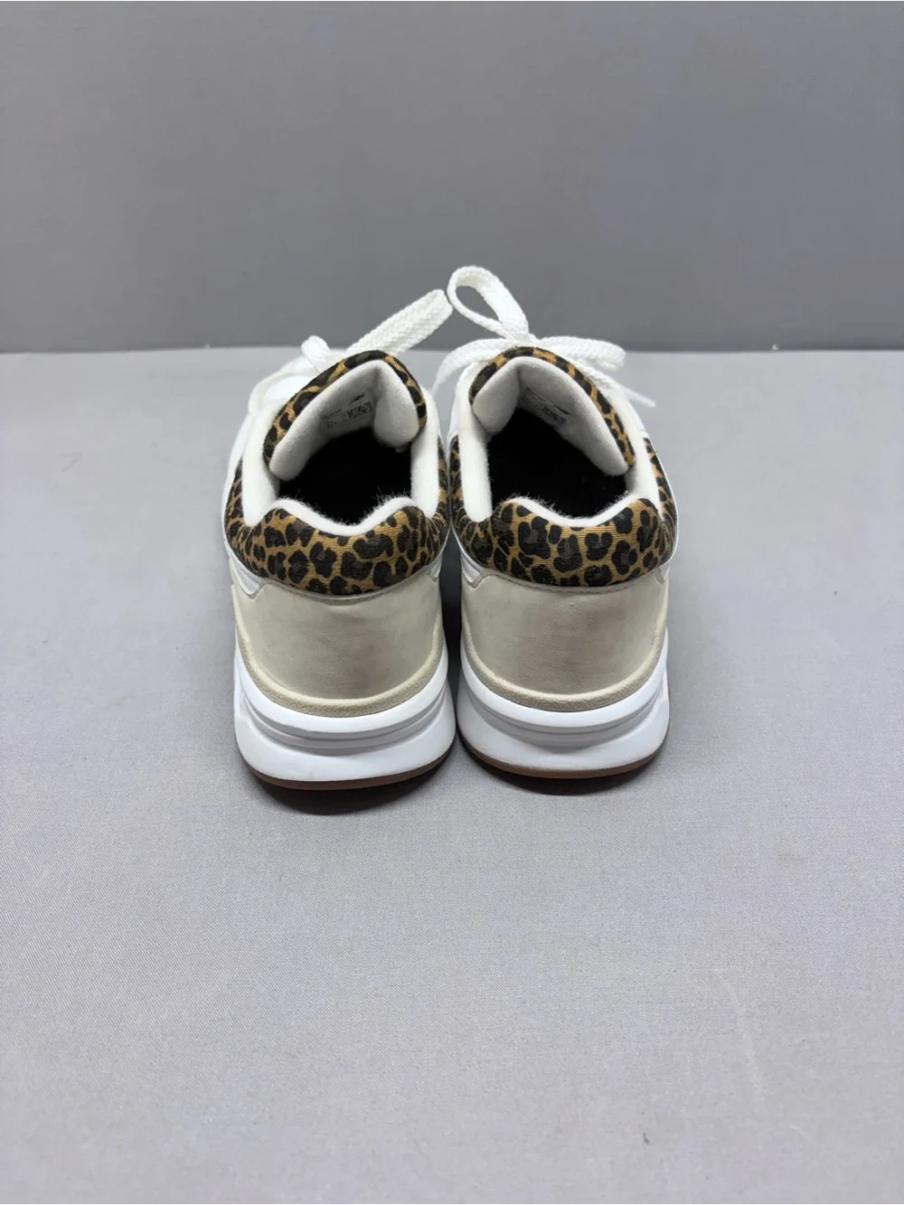 New Balance White Sneakers with Leopard Accent Women’s Shoes
